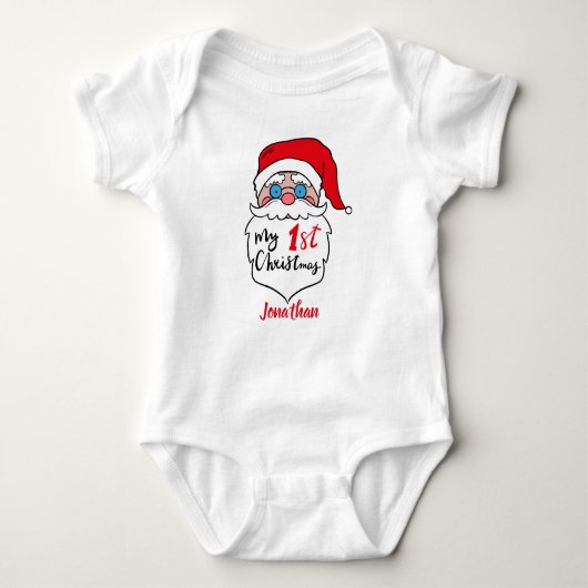 Funny Custom Baby's First Kerstkerstkerstkerstkers Romper (Voorkant)
