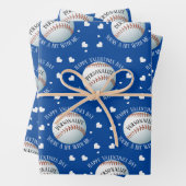Funny Custom Baseball Baller Valentijnsdag Inpakpapier Vel (In situ)