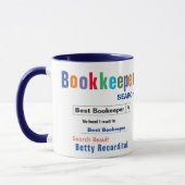 Funny Custom Best Bookkeeper Mok (Links)