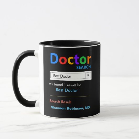 Funny Custom Best Doctor Gift Black Mok (Links)