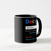 Funny Custom Best Doctor Gift Black Mok (Voorkant rechts)