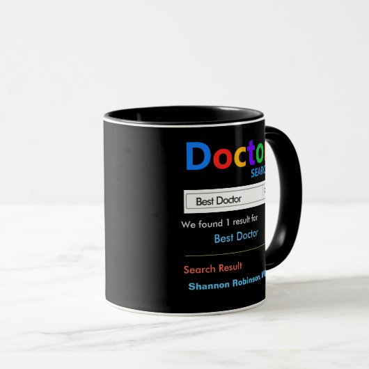 Funny Custom Best Doctor Gift Black Mok (Voorkant rechts)