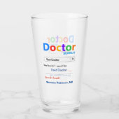 Funny Custom Best Doctor Gift Glas (Achterkant)