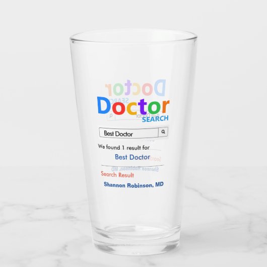 Funny Custom Best Doctor Gift Glas (Achterkant)