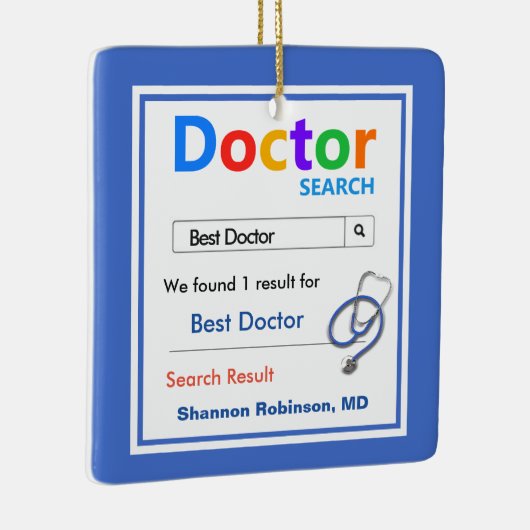 Funny Custom Best Doctor Gift Keramisch Ornament (Rechts)
