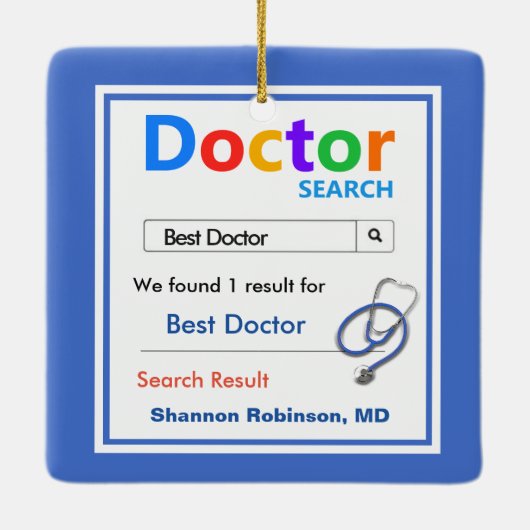 Funny Custom Best Doctor Gift Keramisch Ornament (Achterkant)
