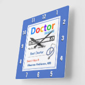 Funny Custom Best Doctor Gift Sierkussen Vierkante Klok (Hoek)