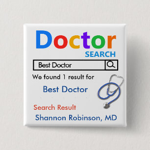 Funny Custom Best Doctor Gift Vierkante Button 5,1 Cm