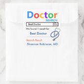 Funny Custom Best Doctor Gift Vierkante Sticker (Tas)
