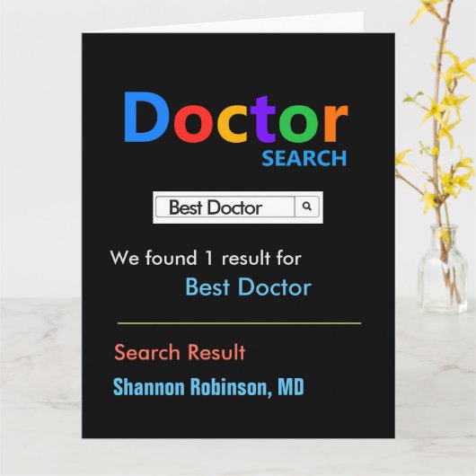 Funny Custom Best Doctor Kaart (Gele Bloem)