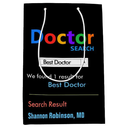 Funny Custom Best Doctor Medium Cadeauzakje (Voorkant)