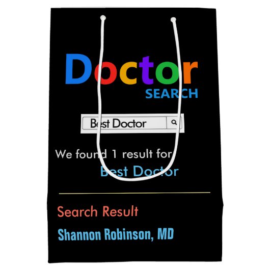 Funny Custom Best Doctor Medium Cadeauzakje (Achterkant)