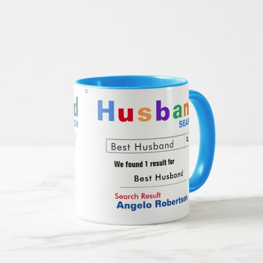 Funny Custom Best Husband Search Mok (Voorkant rechts)