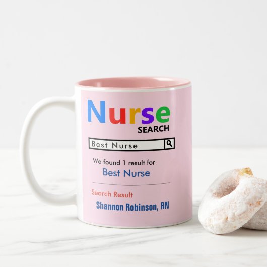 Funny Custom Best Nurse Cadeft Mok (Met donut)