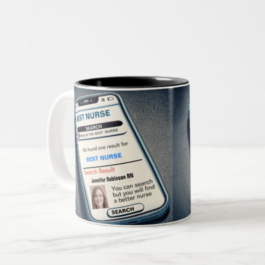 Funny Custom Best Nurse Gift Tweekleurige Koffiemok (Voorkant links)