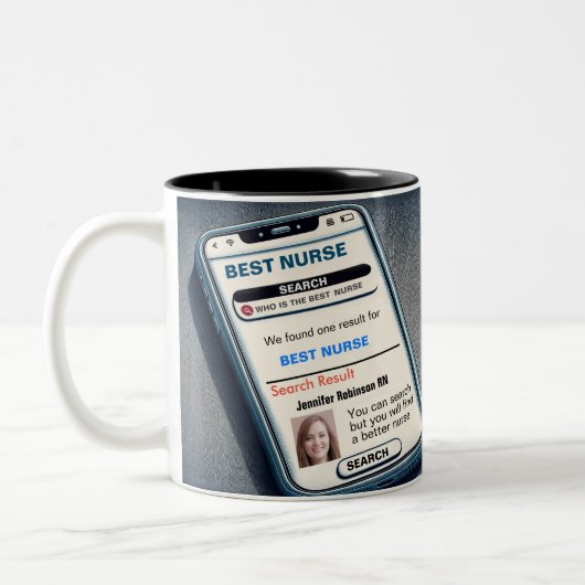 Funny Custom Best Nurse Gift Tweekleurige Koffiemok (Links)