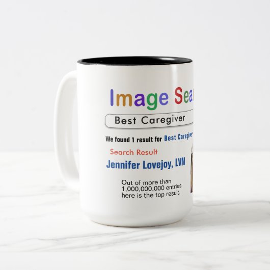 Funny Custom Best Nurse Search Cadeft Mok (Voorkant links)