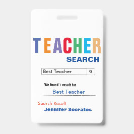 Funny Custom Best Teacher Gift Badge