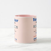 Funny Custom Best Teacher Mok (Midden)