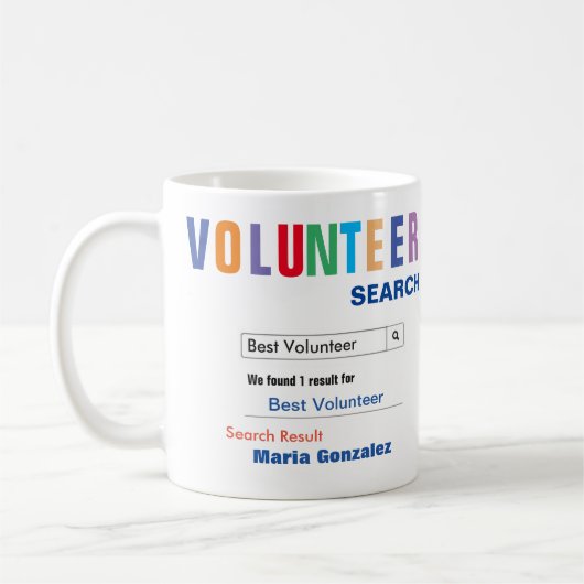 Funny Custom Best Volunteer Gift Koffiemok (Links)