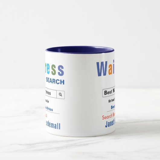 Funny Custom Best Waitress Mok (Midden)