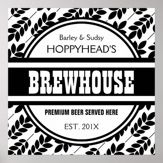 Funny Custom BREWERY Beer Maker's Sign Poster (Voorkant)