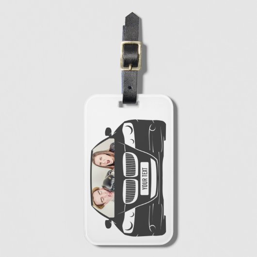 Funny Custom Car Photo Road Trip Bagagelabel (Voorkant (verticaal))