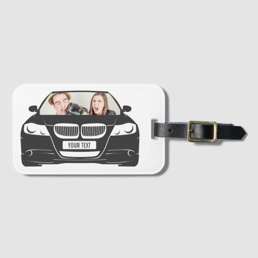 Funny Custom Car Photo Road Trip Bagagelabel (Voorkant (horizontaal))