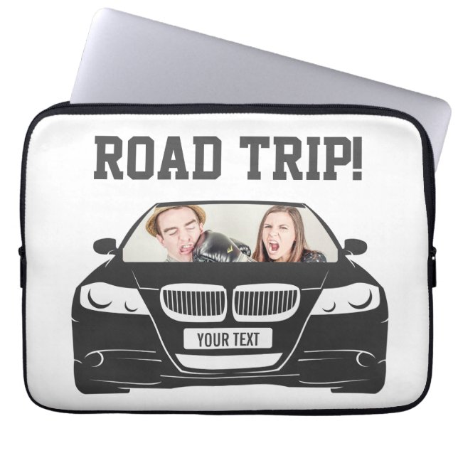 Funny Custom Car Photo Road Trip Laptop Sleeve (Voorkant)