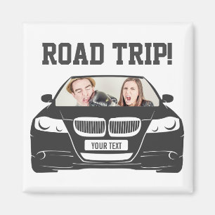 Funny Custom Car Photo Road Trip Magneet
