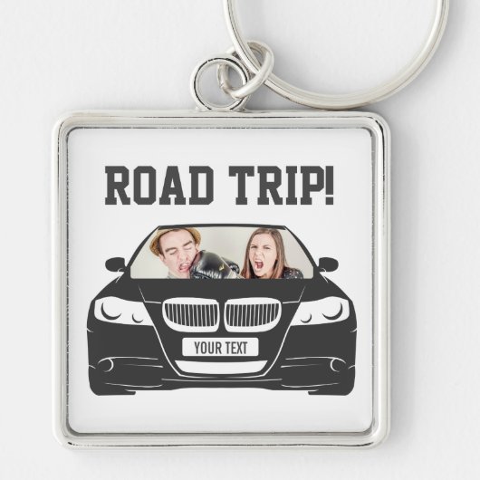 Funny Custom Car Photo Road Trip Sleutelhanger (Voorkant)