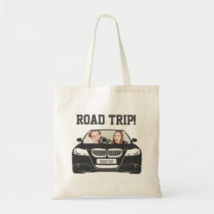 Funny Custom Car Photo Road Trip Tote Bag