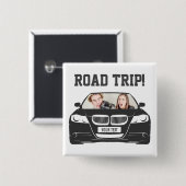 Funny Custom Car Photo Road Trip Vierkante Button 5,1 Cm (Voorkant /achterkant)