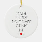 Funny Custom Couple Dating App Tinder Wedding Keramisch Ornament (Voorkant)