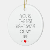 Funny Custom Couple Dating App Tinder Wedding Keramisch Ornament (Links)