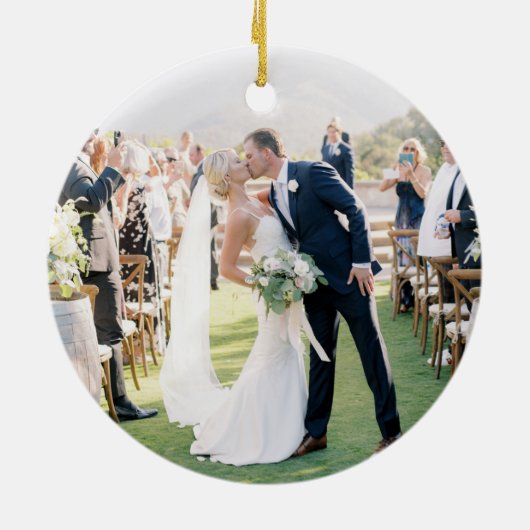 Funny Custom Couple Dating App Tinder Wedding Keramisch Ornament (Achterkant)