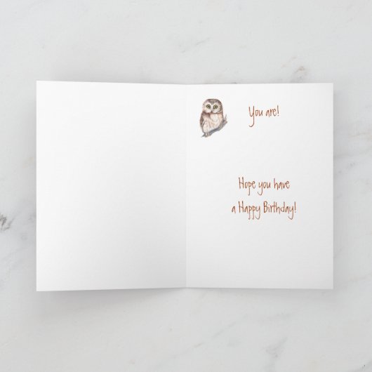 Funny Custom Customer Birthday, Wise Owl Humor Kaart (Binnen)