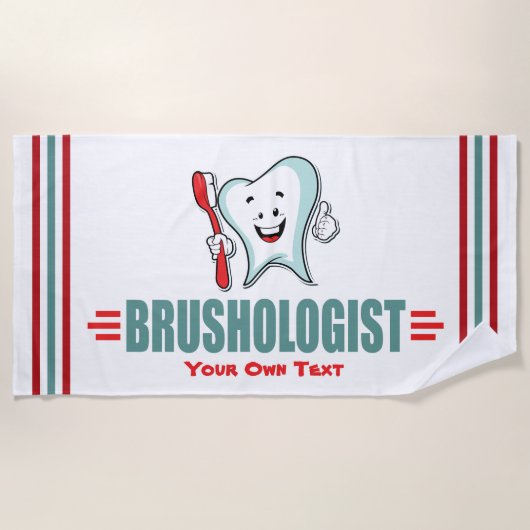 Funny Custom Dental Hygiene Toothbrish Strandlaken (Voorkant)