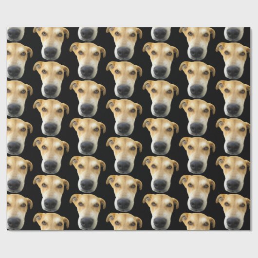 Funny Custom Dog Photo Pattern Birthday Cadeaupapier (Vlak)