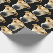 Funny Custom Dog Photo Pattern Birthday Cadeaupapier (Hoek)