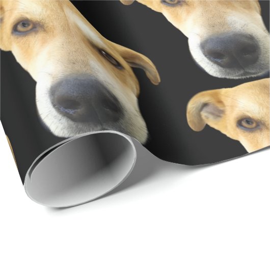 Funny Custom Dog Photo Pattern Birthday Cadeaupapier (Rol Hoek)