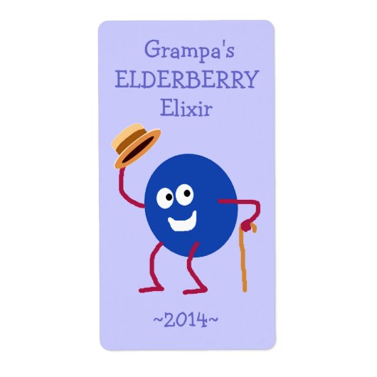 Funny Custom Elderberry Wine Labels (Voorkant)