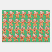 Funny Custom Face Foto Gingerbread Xmas baby Inpakpapier Vel (Voorkant 3)