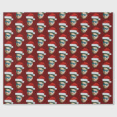 Funny Custom Face Foto Sinterklaas Pet Kerst Cadeaupapier (Vlak)