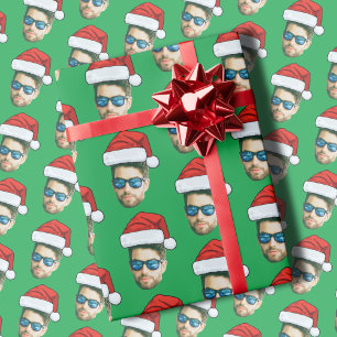 Funny Custom Face Foto Sinterklaas Pet Kerst Cadeaupapier