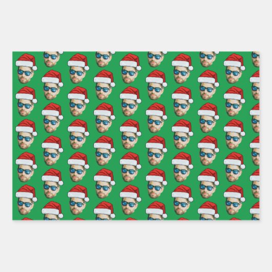 Funny Custom Face Foto Sinterklaas Pet Kerst Inpakpapier Vel (Voorkant 2)