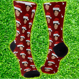 Funny Custom Face Foto Sinterklaas Pet Kerst Sokken