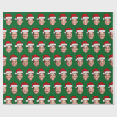 Funny Custom Face Holiday Gift Santa Hat Cadeaupapier (Vlak)