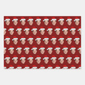 Funny Custom Face Photo Santa Hat Christmas Inpakpapier Vel (Voorkant)