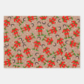 Funny Custom Face Photo Santa's Elves Kerstmis Inpakpapier Vel (Voorkant 3)
